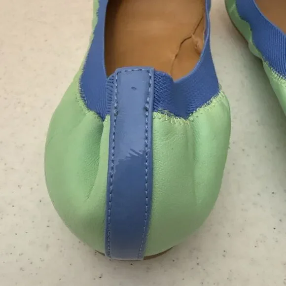 J.Crew Ballet Flat Shoes Womens Size 10 Green Blue Leather Round Toe Slip On - Picture 11 of 16